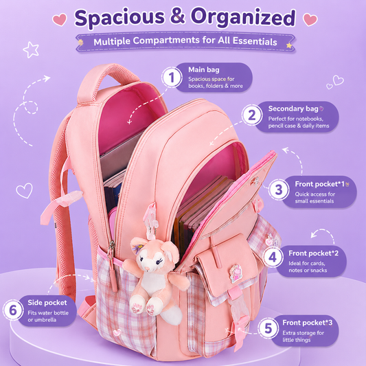 Waterproof Kids School Backpack | Lightweight Book Bag for Girls & Boys